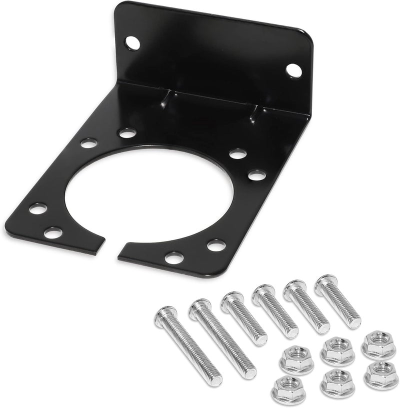 Oyviny 7 Way RV Blade Trailer Socket Mounting Bracket, Metal Mounting Bracket for General Use, Metal Hardware Screws and Nuts Included - Image 1